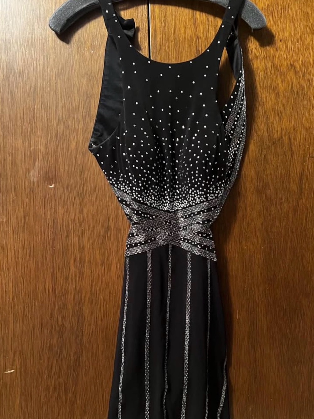 Black Evening/ homecoming dress with Silver Beaded Detail